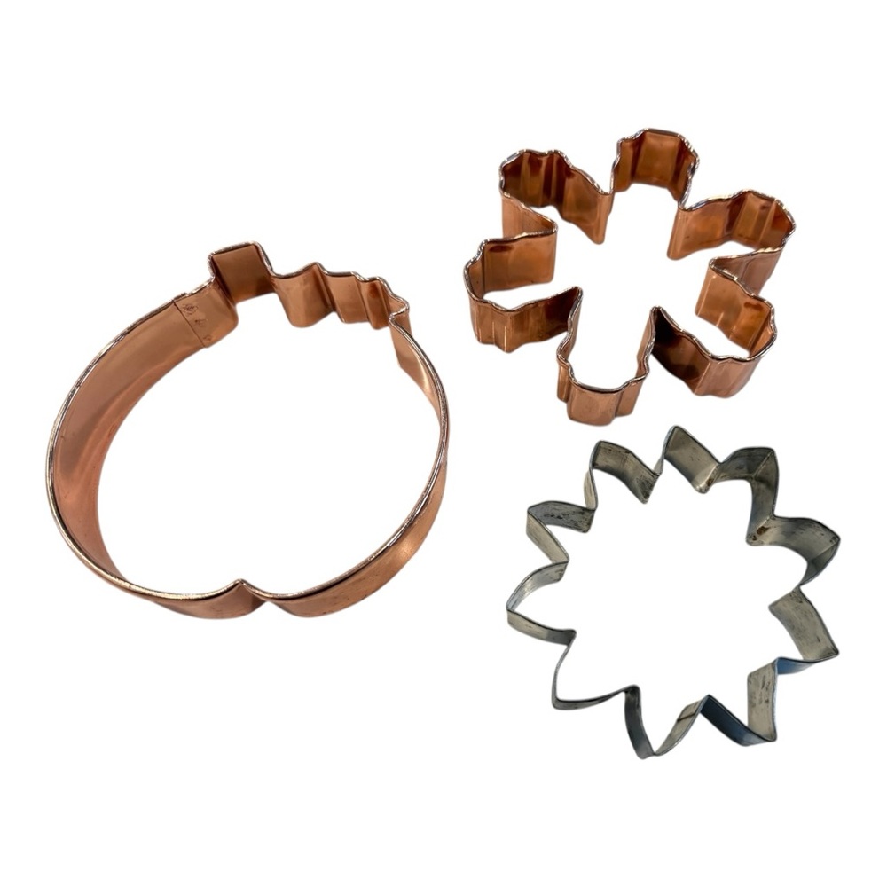 Copper and Stainless Steel Holiday‎ Cookie Cutters Set Pumpkin Snowflake Flower